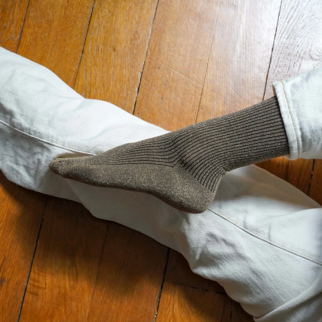 KLUE Glitter Lurex socks in eco-friendly Lyocell | Caramel