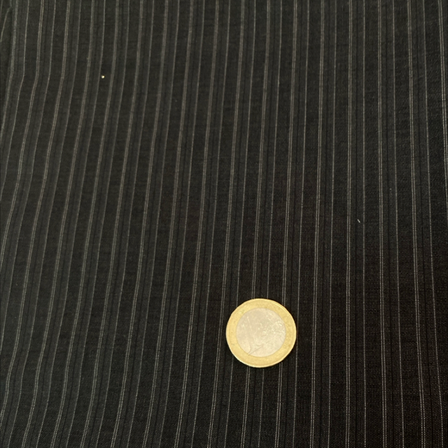 Coton - rayures gris foncé