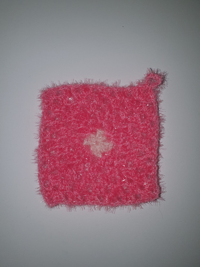 Lavette pour la toilette, la vaisselle ou les vitres rose coeur rose pâle