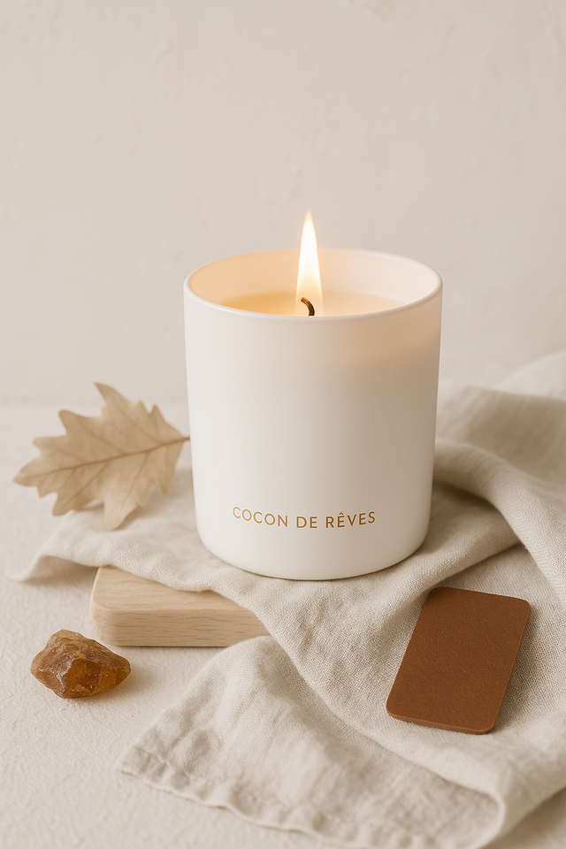 Bougie parfumée Echos des Songes  (Cuir-Ambre )