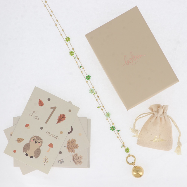 Bola de grossesse BOHM fleurs perlées et pierres naturelles