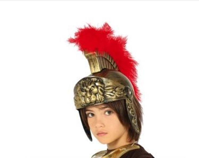 CARNEVALE , CASCO CENTURIONE ROMANO BAMBINO ORO