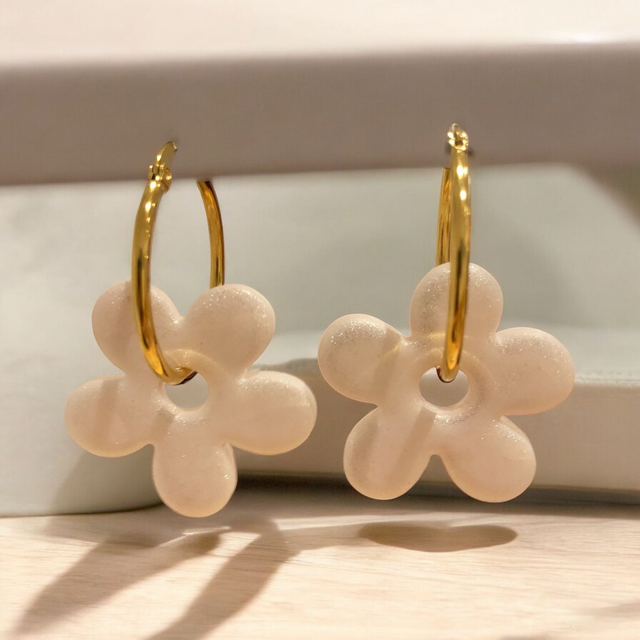 FLEURS CREOLES BLANC PAILLETE