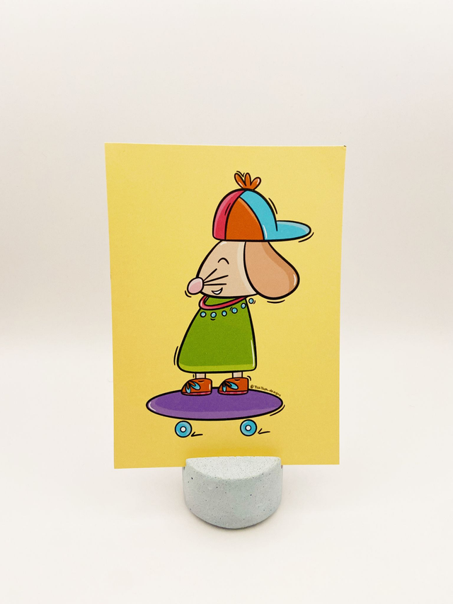 Skater dog A6 art print