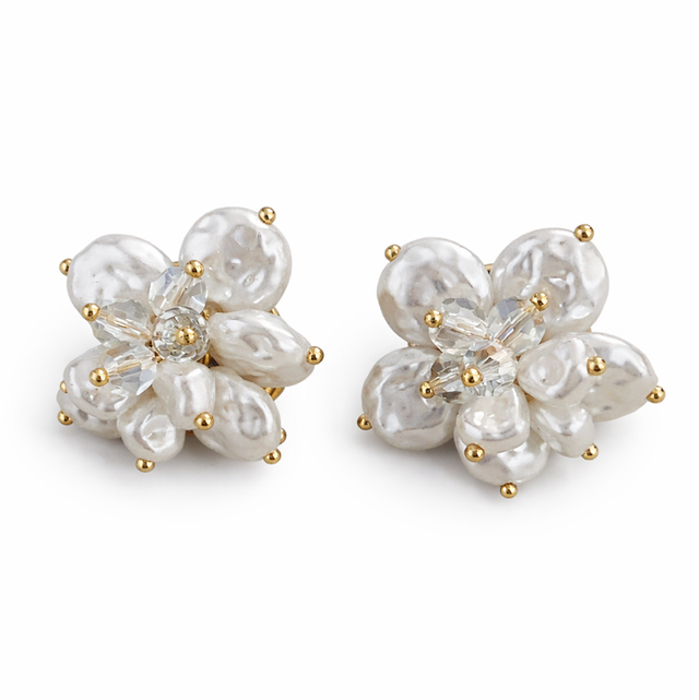 Pendientes flor perla 