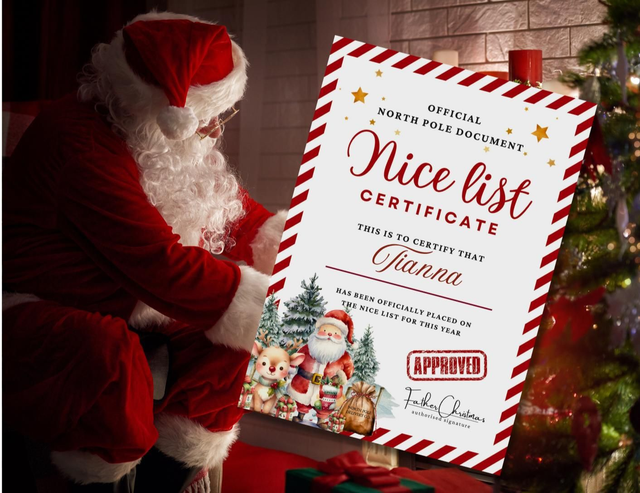 Nice List Certificate 