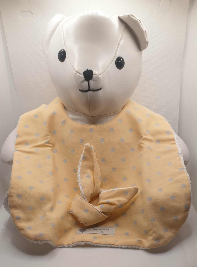 Ensemble 2 pièces Abricot à pois gris