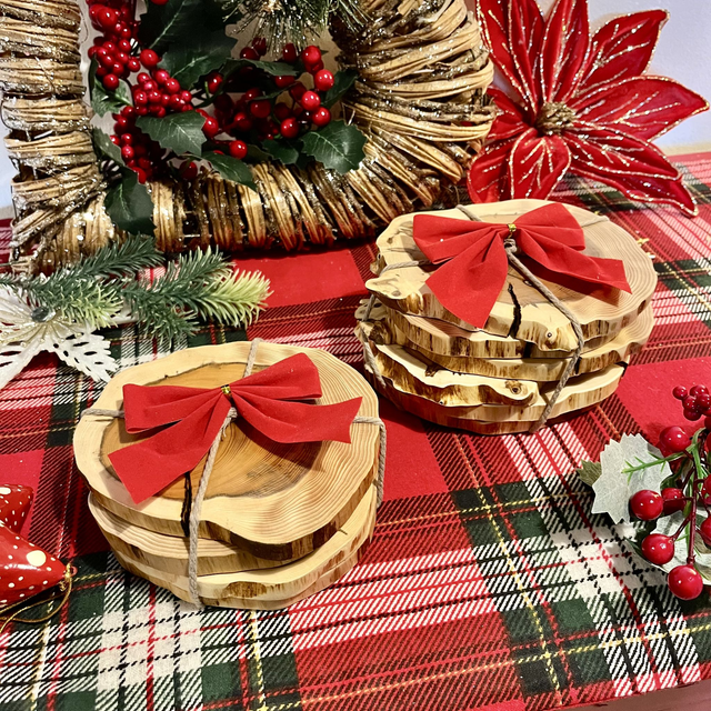 Handcrafted Yew Wood Coasters