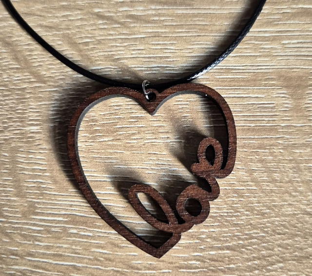  Heart/ Love Wooden Necklace 