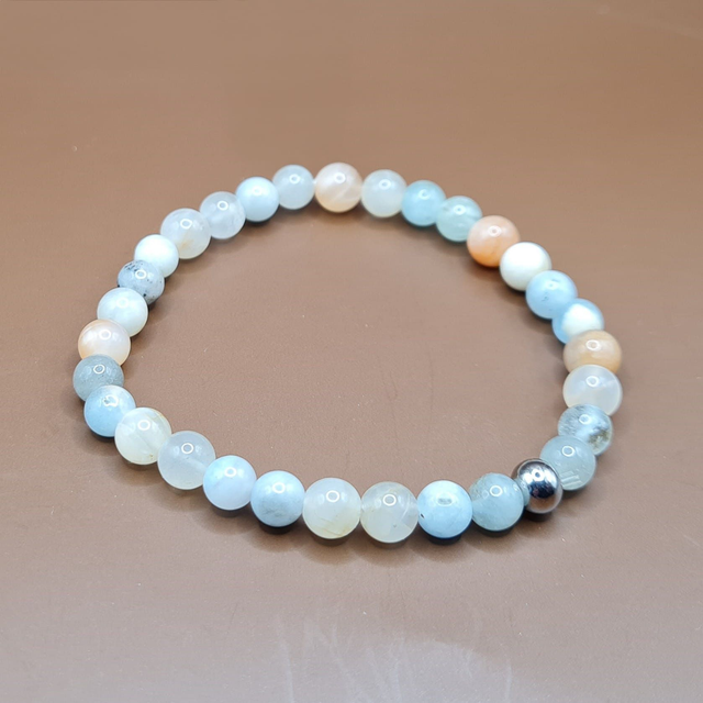 Bracelet Aigue marine – pierre de lune