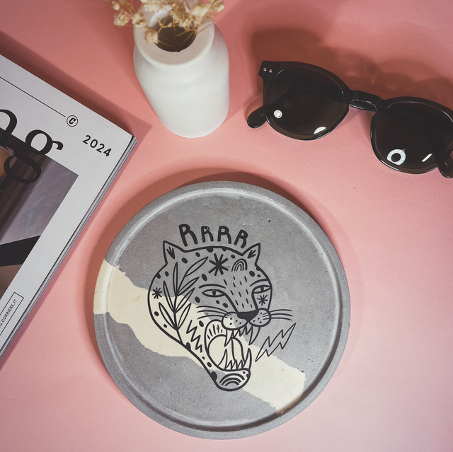 Piattino Tiger - Grigio/Giallo