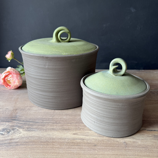 Woodland jar with lid, sugar holder, storage container, natural forest colors