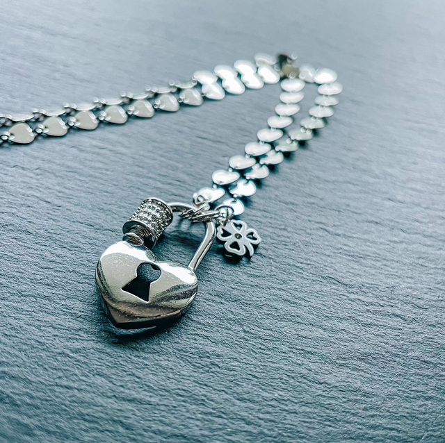 Herzkette mit Kleeblatt 🍀 Design