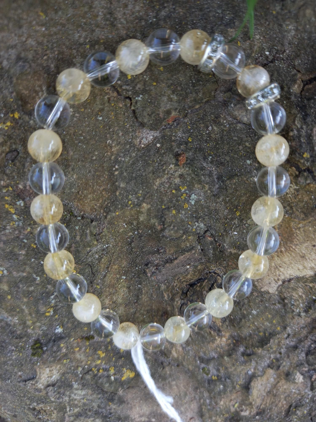 Citrine et cristal de roche 6mm