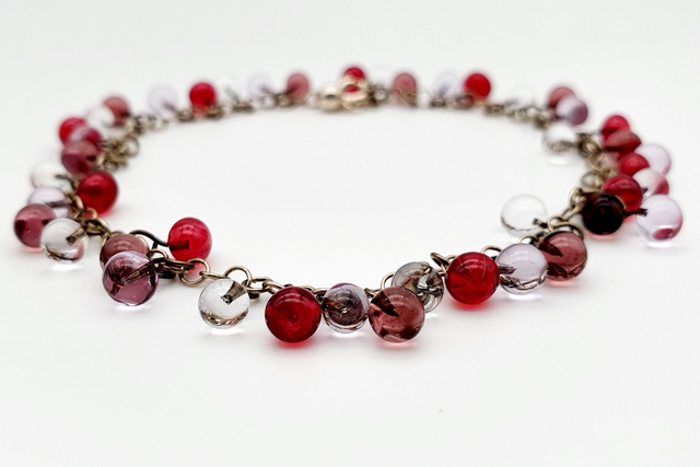Bracelet Rosée rose, fuchsia et transparent