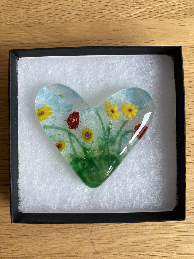 Floral Heart Paperweight 