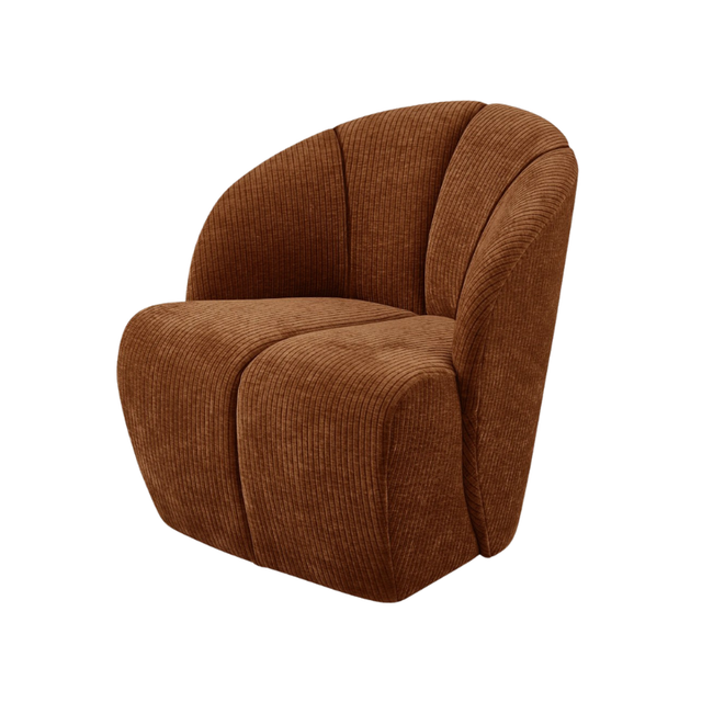 Mojo draaifauteuil ribstof roest