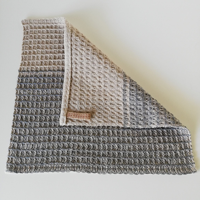 Lavette en coton-lin bio tissée main - 30x30cm