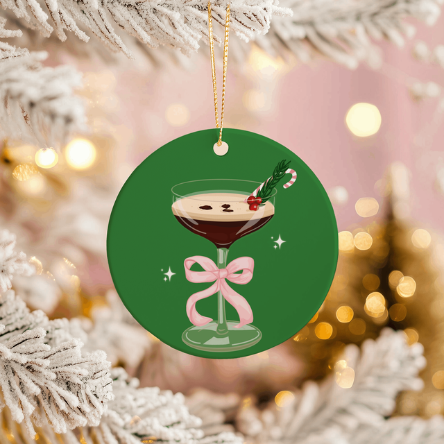 Merry Little Cocktail - Ceramic Christmas Decoration