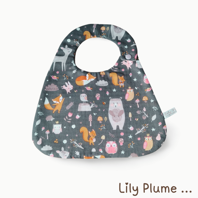 Bavoir pression gris renard