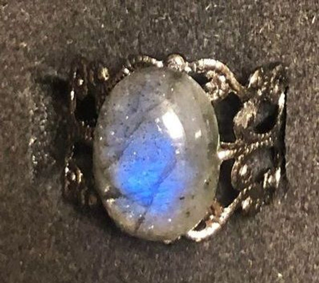 labradorite (bague baroque noire) 