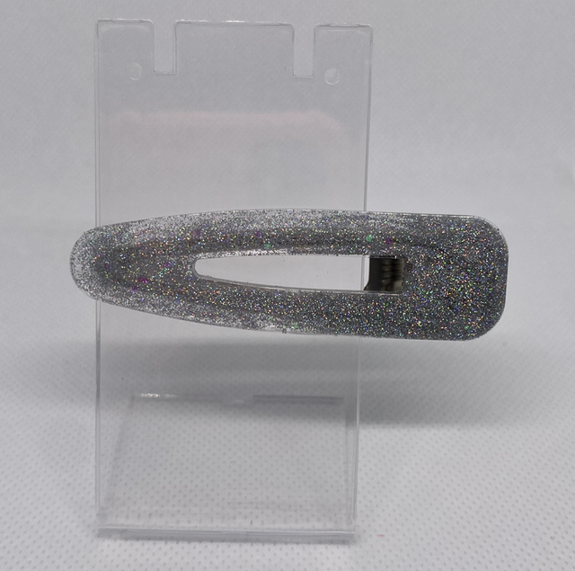 Silver glitter hair slide 