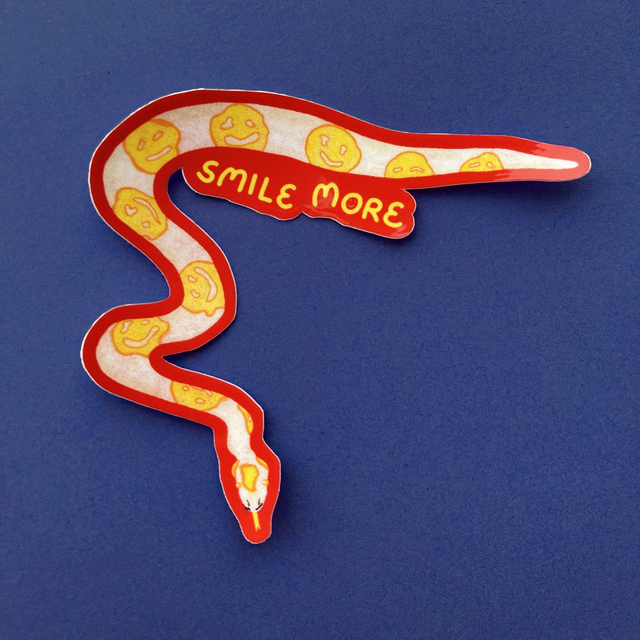 Smile More Snake - Sticker