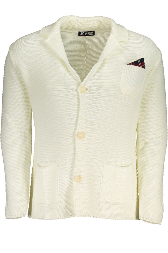 U.S. GRAND POLO CARDIGAN UOMO BIANCO