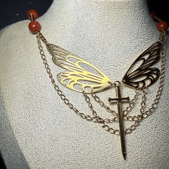 Collier MÉLUSINE jaspe rouge