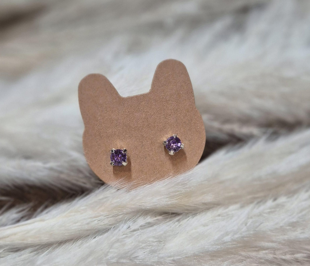 Boucles d'oreilles strass "violet"