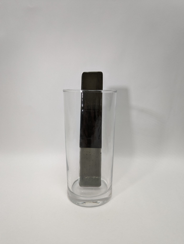 Touillette en verre fusionner gris et noir