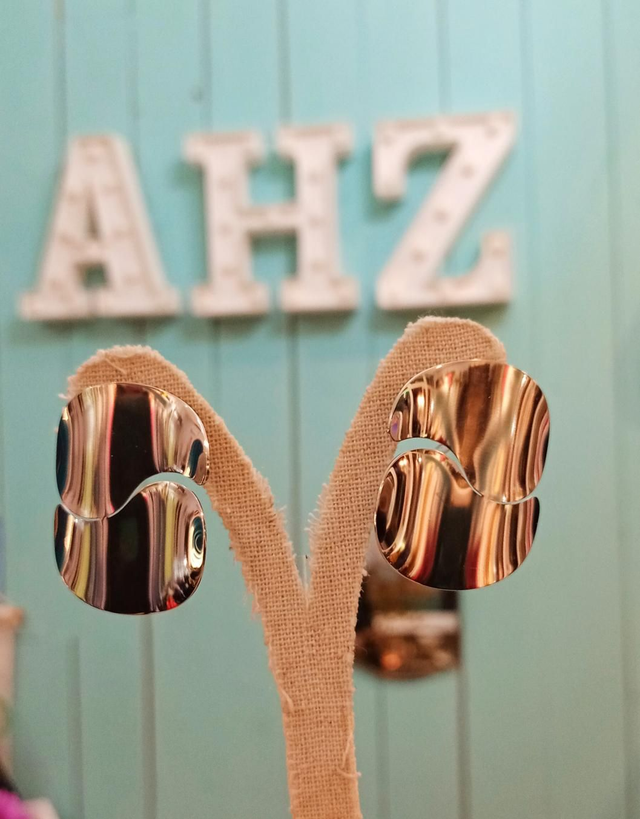 Pendientes Dos gotas acero plateado