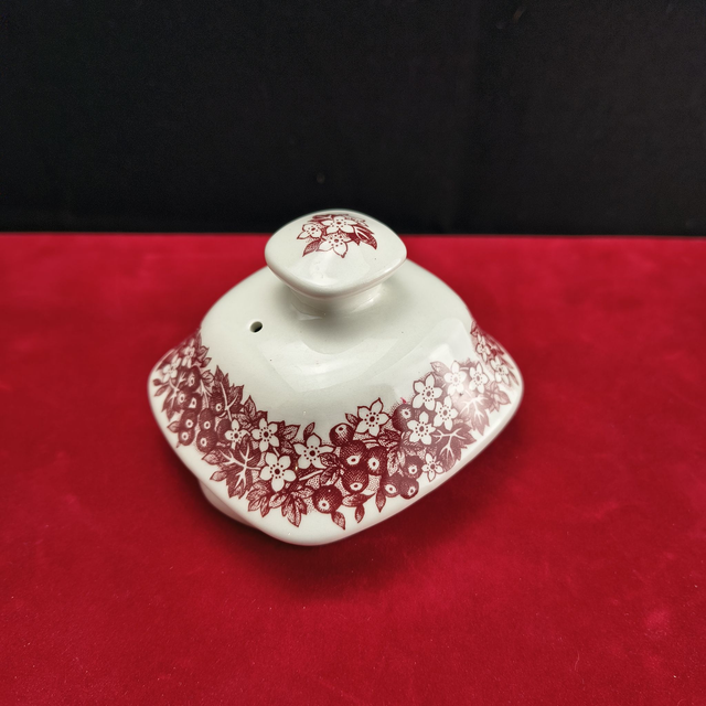 J. & G. Meakin | Deksel Theepot (lengte 8,5 cm | breedte 8,0 cm | hoogte 6,5 cm) 'Merrie England | Haddon Hill' motief in Roze | Vintage