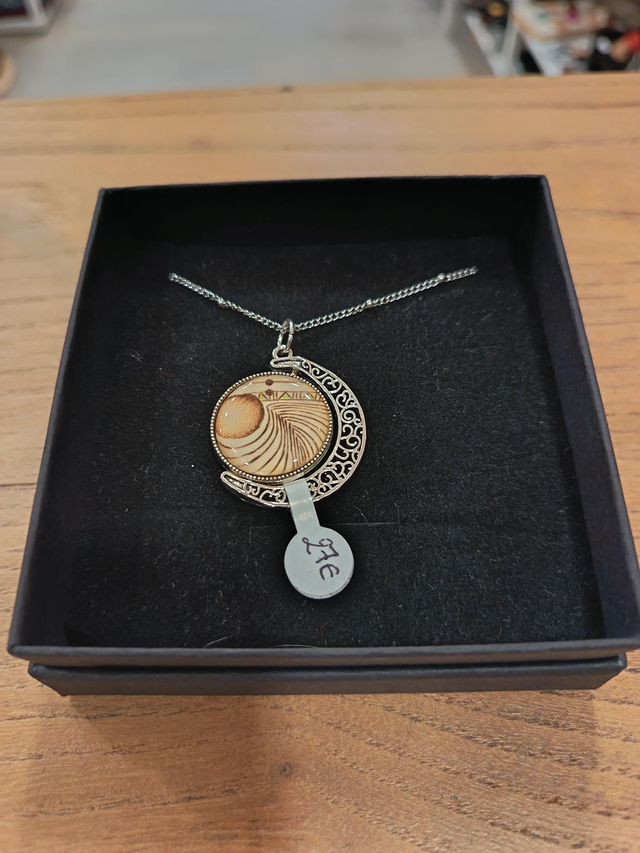 Collier croissant de lune argenté