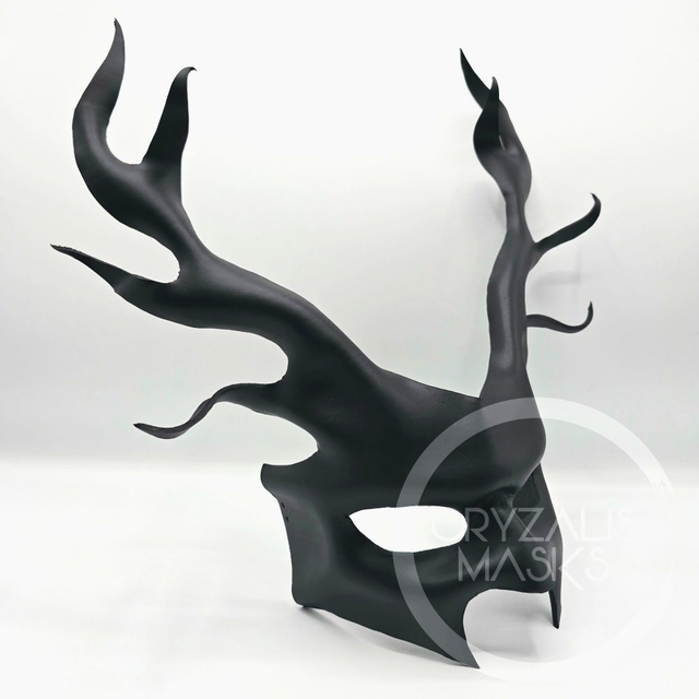 Black Leather Stag Mask