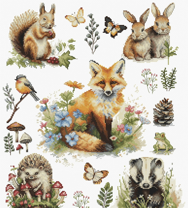 Cross Stitch Kit Luca-S - Forest Animals