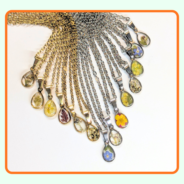 Droplet Pendant | Real Flower Necklace