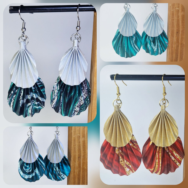 Boucles d'oreilles Licuala Royal - Collection marbrée