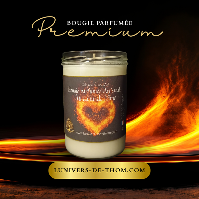 Bougie artisanale magnétisée – Au Cœur de l’Âme 340 GR