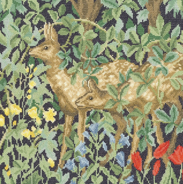 Greenery Deer Counted Cross Stitch Kit By Bothy Threads