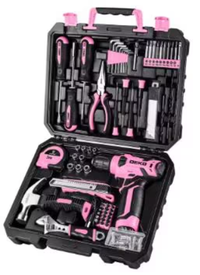 Prachtige roze accu boor/schroefmachine incl gereedschapset