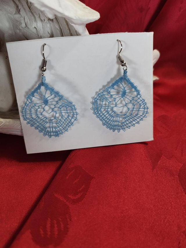 Boucles d'oreilles gouttes (grand format) bleu