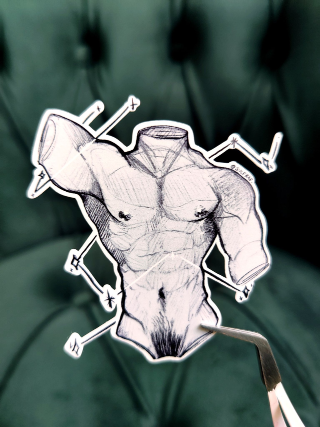 Man Chest Constellation Waterproof sticker