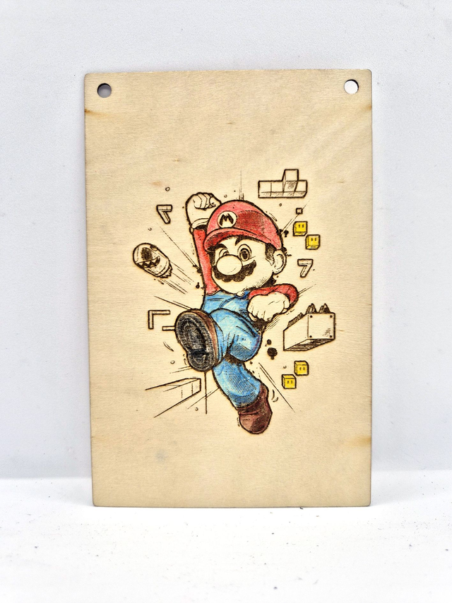 Gravure sur bois - Mario - Mario 2