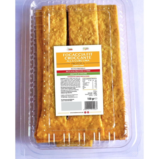 Focaccia fit croccante proteica alla curcuma