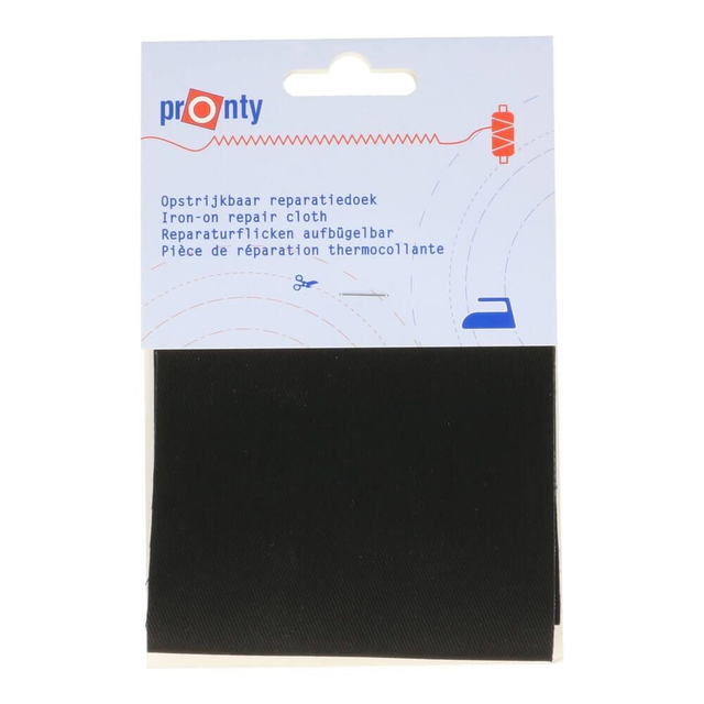 Reparatiedoek kleur 090 (keperkatoen zwart)