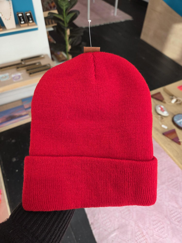 Unisex knitted beanie hat - Red - HE-197