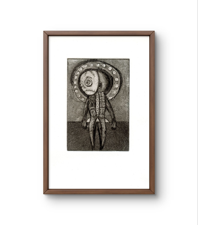 Spirits of light etching 13x18cm brown  