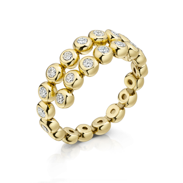 Eleganter Flex-Ring mit funkelnden Zirkonia - Luna vergoldet