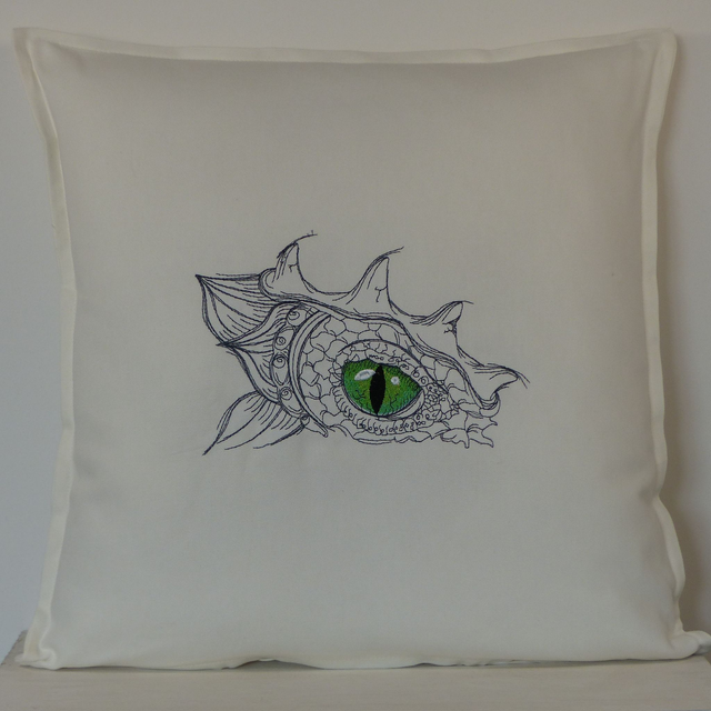 Kissenhülle weiß „Drachenauge"